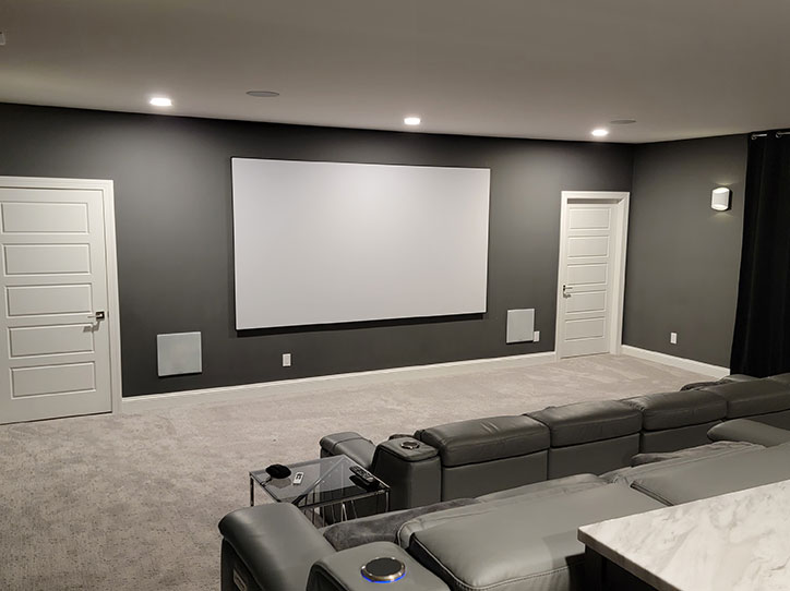 Custom movie theater that we designed, wired, and installed in the Greenville, SC area.