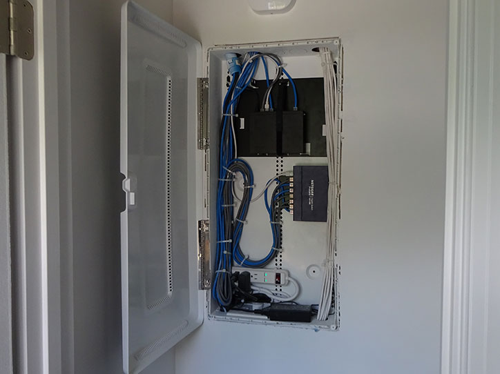 Structured wiring panel that we pre-wired and installed when the client moved in.